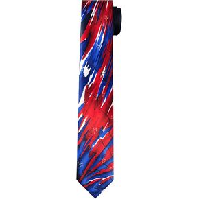 Jerry Garcia Men's USA Patriotic 4th of July Flag Red White Blue Stars Navy Tie Dye Landscape Art Neck Tie, Extra Long - 63 inch in Kuwait
