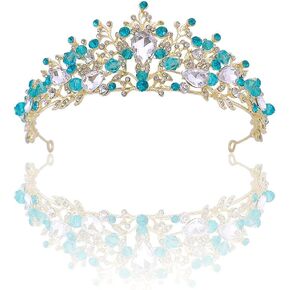 Tiaras and Crowns, Fineder Crystal Tiara Headpiece Rhinestone Hair Jewelry for Women Ladies Bridal Bride Princess Queen Birthday Wedding Pageant Prom Halloween Costume Party Blue in Kuwait