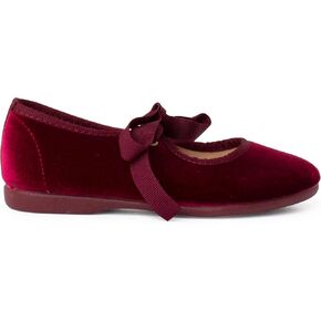 Girls Velvet Mary Jane with Faille Bow