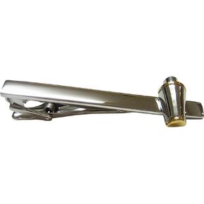 Two Toned Cocktail Shaker Square Tie Clip