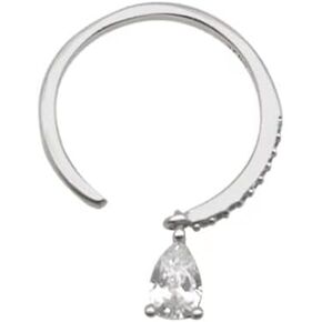 Dangle Teardrop Open Statement Ring for Women Girls 925 Sterling Silver Diamond CZ Crystal Drop Engagement Promise Rings Tail Finger Band Dainty Jewelry Gifts