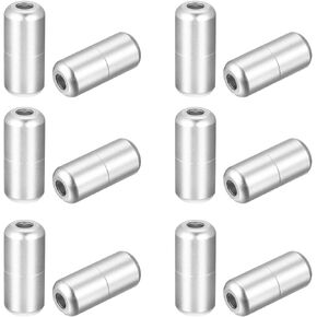 uxcell Shoelace Locks Buckle, 8 x 18mm Aluminum Elastic No Tie Shoe lace Turnbuckle, Glossy Silver Tone 12 Pcs
