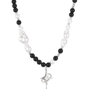 بونجانت عقد غير منتظم بدلاية على شكل نجمة واي 2 كيه، عقد لؤلؤ مطرز باللؤلؤ، مجوهرات بسيطة عصرية للنساء والاولاد والبنات، هدية الكريسماس in Kuwait