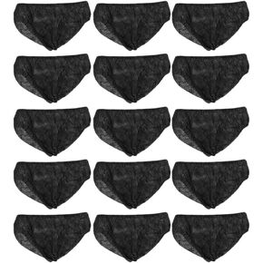 VALICLUD Mens Underwear Mens Athletic Shorts Men Non- Woven Disposable Panties, 15pcs Breathable Sauna SPA Masaage Underwear Underpants Briefs for Men Black Workout Shorts Womens Mens Shorts