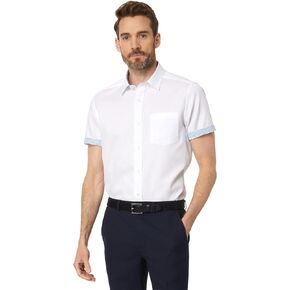Johnston & Murphy Short Sleeve Solid Textured Shirt