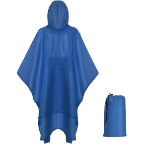 Lapetus Waterproof Hooded Rain Poncho for Adults/Teens with Pockets for Outdoor Activities Raincoat Jacket