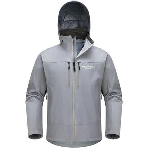 NEW VIEW Men's Lightweight Rain Jacket Waterproof with Hood, Storm Shell Stretch Rain Coat for Tri Weather Hiking,Travel,Golf