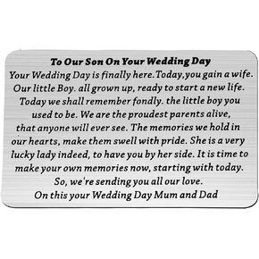 WSNANG Son Wedding Gift to My Son Gifts Son Wedding Day Gifts Son Wedding Wallet Card from Mom Dad (Son Wedding WC)