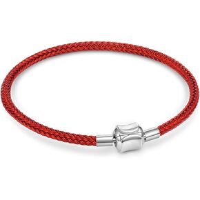 GNOCE Red Basic Bracelet with 2 Pieces of Stoppers Charm Bracelet For Teen Girls Bride Women Jewelry Valentine's Day Mother's Day Gift