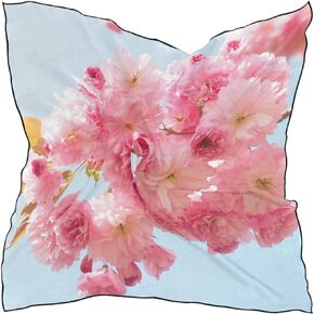 Plumeria Flower Silk Scarf Square Women's Hair Scarf Neckerchief Scarf Satin Headscarf