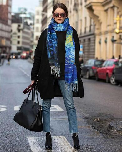 Women Starry Night Scarf,Art Design Scarves Large Shawl Wrap-Ideal Gift for Birthday,Mother's Day,Christmas,Anniversary in Saudi Arabia