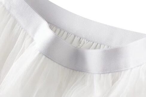 Sigdio Women Midi Skirt Elastic High Waist Lace Tulle Skirt Pleated Skirt in Saudi Arabia