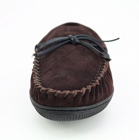 Men's Genuine suede Fleece Moccasin Slippers Indoor Outdoor Slip on Driving Loafer Shoes in Saudi Arabia