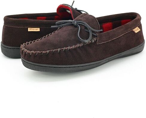 Men's Genuine suede Fleece Moccasin Slippers Indoor Outdoor Slip on Driving Loafer Shoes in Saudi Arabia