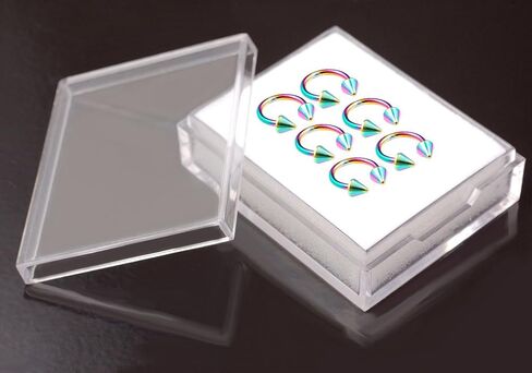 Bodyjewellery 6 قطعة 16 جرام حدوة الحصان الحاجز الدائري الدائري الحديد الحاجب الغضروف الزنمة البطن الشفاه الأنف الثلاثي اللولب قوس قزح سبايك اختيار الحجم in Kuwait