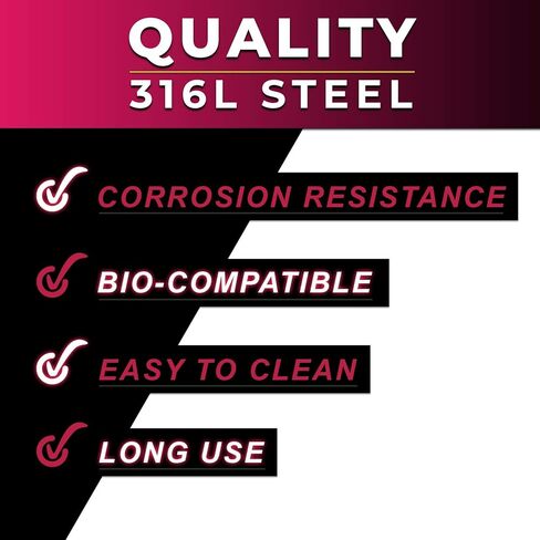 Bodyjewellery 6 قطعة 16 جرام حدوة الحصان الحاجز الدائري الدائري الحديد الحاجب الغضروف الزنمة البطن الشفاه الأنف الثلاثي اللولب قوس قزح سبايك اختيار الحجم in Kuwait