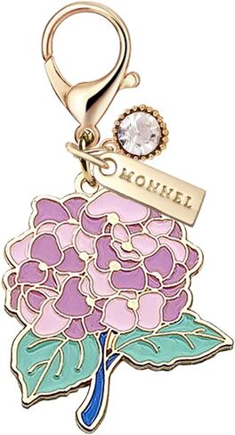 MC396 Big Hydrangea Flower Lobster Clasp Charm for Women Girls with Velvet Bag (Purple,1 Piece) in Saudi Arabia