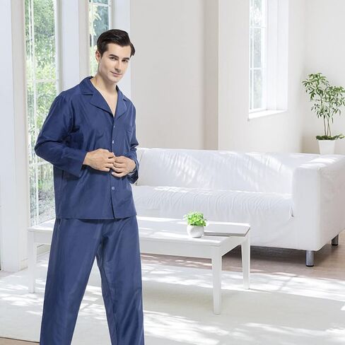 Men's Long Sleeve Pajamas Set 2PC Soft Sleepwear in Saudi Arabia