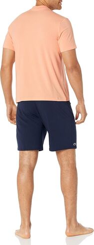 Lacoste Men's Pajama Set with Short Sleeve Graphic Tee in Saudi Arabia