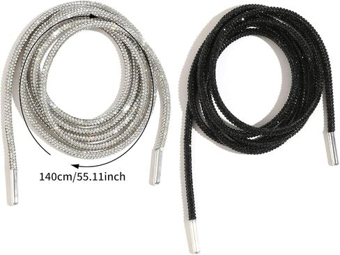 4 PCS Rhinestone Glitter Shoe Laces, 55 inches Crystal Rope,Bling Bling Sneakers Laces in Saudi Arabia