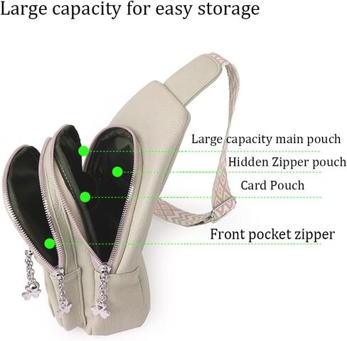 انجيني شنطة كروس للنساء من الجلد النباتي، شنطة كروس كبيرة من الجلد النباتي، شنطة ظهر للنساء، شنطة ظهر للسفر عصرية، ابيض in Kuwait