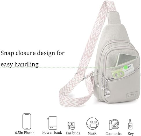 انجيني شنطة كروس للنساء من الجلد النباتي، شنطة كروس كبيرة من الجلد النباتي، شنطة ظهر للنساء، شنطة ظهر للسفر عصرية، ابيض in Kuwait