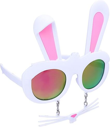 Sun-Staches Furry Bunny Sunglasses , Pink Lens Costume Accessory , UV 400 , One Size Fits Most in Saudi Arabia