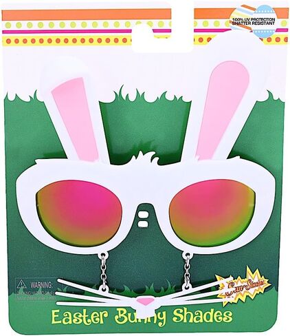 Sun-Staches Furry Bunny Sunglasses , Pink Lens Costume Accessory , UV 400 , One Size Fits Most in Saudi Arabia