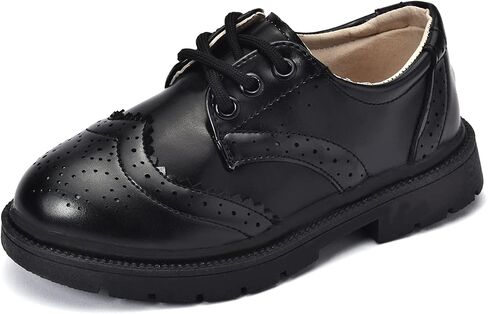 Boy's Girl's Lace-Up School Uniform Oxford Breathable Hollow Comfort Dress Shoes Flats Loafer Flats in Saudi Arabia