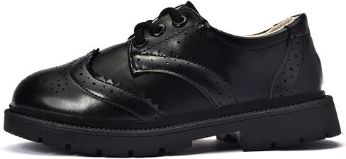 Boy's Girl's Lace-Up School Uniform Oxford Breathable Hollow Comfort Dress Shoes Flats Loafer Flats in Saudi Arabia