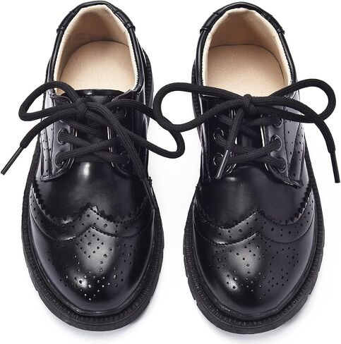Boy's Girl's Lace-Up School Uniform Oxford Breathable Hollow Comfort Dress Shoes Flats Loafer Flats in Saudi Arabia