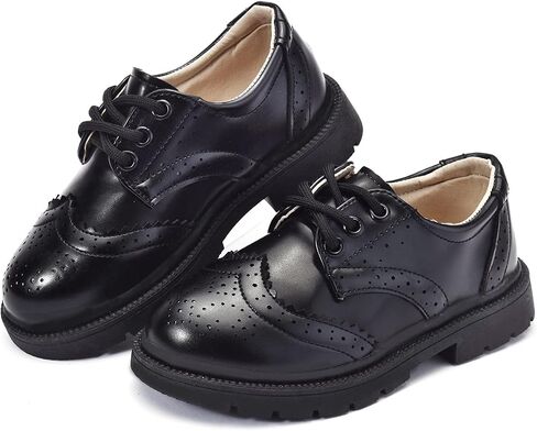 Boy's Girl's Lace-Up School Uniform Oxford Breathable Hollow Comfort Dress Shoes Flats Loafer Flats in Saudi Arabia