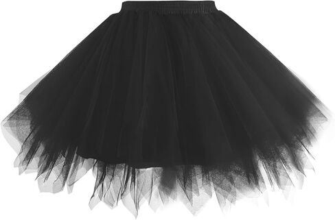 فستان نسائي عتيق بأكمام قصيرة من Hanpceirs أسود XS + 1950s تنورة توتو للهالوين وحفلات الكريسماس أسود S/M in Kuwait