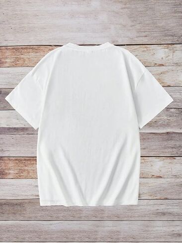 COZYEASE Girl's Graphic Print Short Sleeve T Shirt Drop Shoulder Crewneck Tee Tops Casual Basic Tops in Saudi Arabia