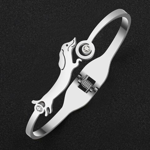 DUOWEI Dachshund Dog مجوهرات هدايا للنساء لطيف Dachshund سوار الكفة الإسورة 18k مطلية بالذهب الحقيقي الفولاذ المقاوم للصدأ Dachshunds سحر للفتيات المراهقات وأمهات الكلاب in Kuwait