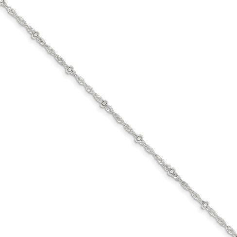 Solid 925 Sterling Silver 2.50mm Singapore Beads Chain Necklace in Saudi Arabia