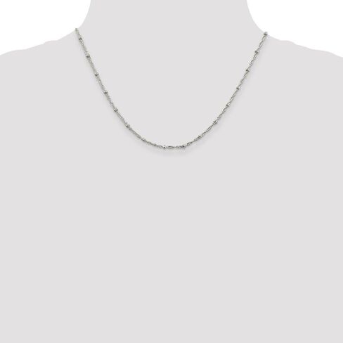 Solid 925 Sterling Silver 2.50mm Singapore Beads Chain Necklace in Saudi Arabia