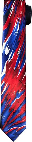 Jerry Garcia Men's USA Patriotic 4th of July Flag Red White Blue Stars Navy Tie Dye Landscape Art Neck Tie, Extra Long - 63 inch in Kuwait