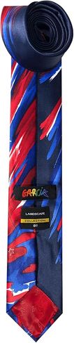 Jerry Garcia Men's USA Patriotic 4th of July Flag Red White Blue Stars Navy Tie Dye Landscape Art Neck Tie, Extra Long - 63 inch in Kuwait