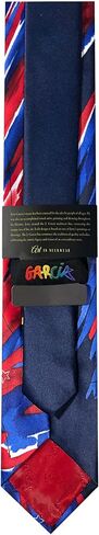 Jerry Garcia Men's USA Patriotic 4th of July Flag Red White Blue Stars Navy Tie Dye Landscape Art Neck Tie, Extra Long - 63 inch in Kuwait