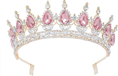 Tiara Crown for Women Crystal Queen Crowns Princess Tiaras with Comb Royal Crown for Wedding, Christmas, Halloween, Birthda, party, Prom, Anniversaries in Saudi Arabia