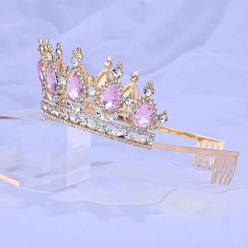Tiara Crown for Women Crystal Queen Crowns Princess Tiaras with Comb Royal Crown for Wedding, Christmas, Halloween, Birthda, party, Prom, Anniversaries in Saudi Arabia