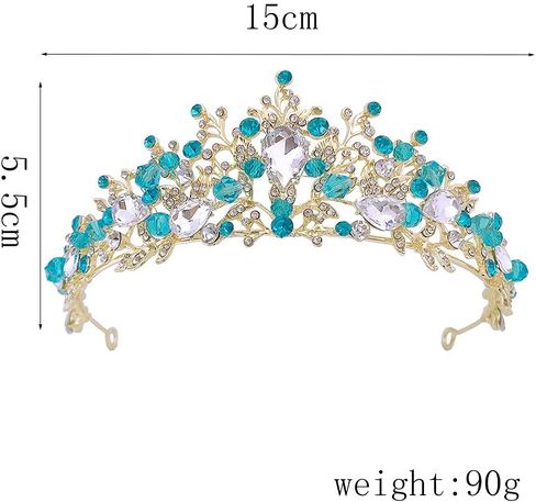 Tiaras and Crowns, Fineder Crystal Tiara Headpiece Rhinestone Hair Jewelry for Women Ladies Bridal Bride Princess Queen Birthday Wedding Pageant Prom Halloween Costume Party Blue in Kuwait