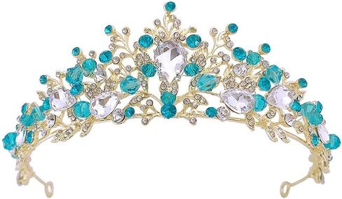 Tiaras and Crowns, Fineder Crystal Tiara Headpiece Rhinestone Hair Jewelry for Women Ladies Bridal Bride Princess Queen Birthday Wedding Pageant Prom Halloween Costume Party Blue in Kuwait
