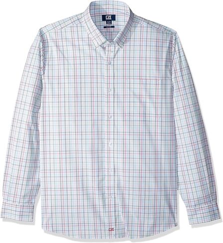 Cutter & Buck Men's Long Sleeve Anchor Multi Color Plaid Tailored Fit Button Up Shirt in Saudi Arabia