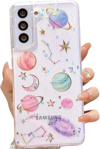 LSEEKA for Samsung Galaxy S22 Clear Case with Black Butterfly Design,Crystal Cute Pattern Slim Soft TPU Protective Women Girl's Phone Cover for Samsung Galaxy S22 in Saudi Arabia