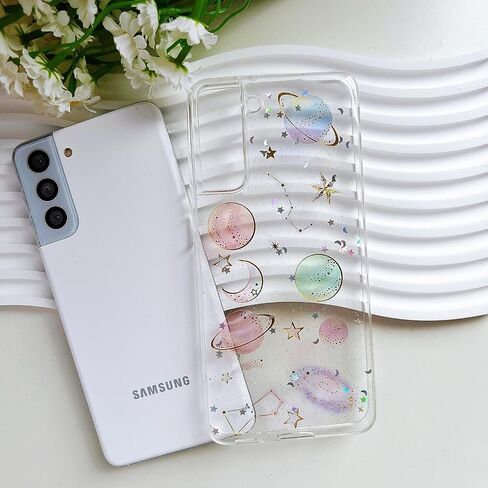 LSEEKA for Samsung Galaxy S22 Clear Case with Black Butterfly Design,Crystal Cute Pattern Slim Soft TPU Protective Women Girl's Phone Cover for Samsung Galaxy S22 in Saudi Arabia