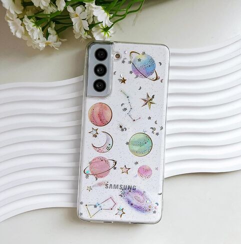 LSEEKA for Samsung Galaxy S22 Clear Case with Black Butterfly Design,Crystal Cute Pattern Slim Soft TPU Protective Women Girl's Phone Cover for Samsung Galaxy S22 in Saudi Arabia
