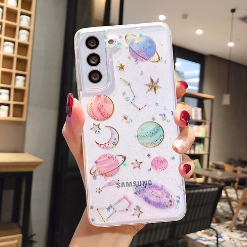 LSEEKA for Samsung Galaxy S22 Clear Case with Black Butterfly Design,Crystal Cute Pattern Slim Soft TPU Protective Women Girl's Phone Cover for Samsung Galaxy S22 in Saudi Arabia