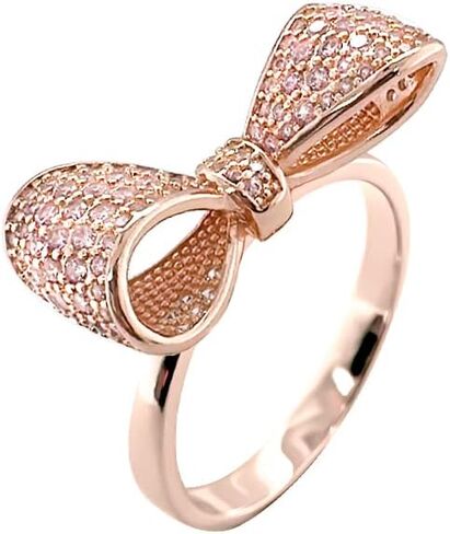 Pave CZ Statement Small Ribbon Bow Ring For Women Bride's Wedding Prom in Saudi Arabia